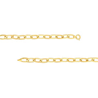 Olas d'Oro - 14K Yellow Gold Flat Polished Oval Link Bracelet with Spring Ring Closure - 13.14 Grams Total Weight