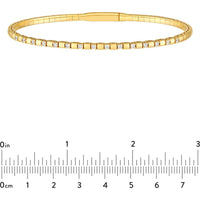 Olas d'Oro - 14K Yellow Gold Flexi Bracelet with Alternating Diamond and Square Links - 1/3 Carat Total Diamond Weight