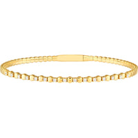 Olas d'Oro - 14K Yellow Gold Flexi Bracelet with Alternating Round and Diamond Links - 1/3 Carat Total Diamond Weight