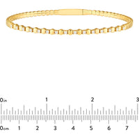 Olas d'Oro - 14K Yellow Gold Flexi Bracelet with Alternating Round and Diamond Links - 1/3 Carat Total Diamond Weight