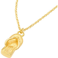 Olas d'Oro - 14K Yellow Gold Flip Flop Pendant Necklace with Adjustable Chain 16 to 18 Inches