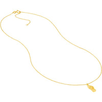 Olas d'Oro - 14K Yellow Gold Flip Flop Pendant Necklace with Adjustable Chain 16 to 18 Inches