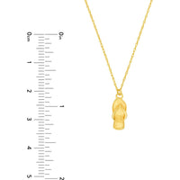 Olas d'Oro - 14K Yellow Gold Flip Flop Pendant Necklace with Adjustable Chain 16 to 18 Inches