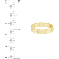 Olas d'Oro - 14K Yellow Gold Flush Set Diamond Band - 1/4 Carat Total Diamond Weight - Size 8