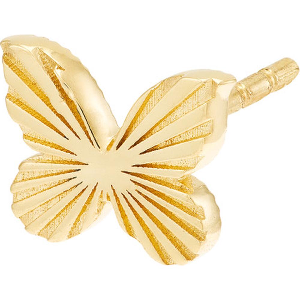 Olas d'Oro - 14K Yellow Gold Fluted Butterfly Stud Earrings 1.17 Grams Total Weight