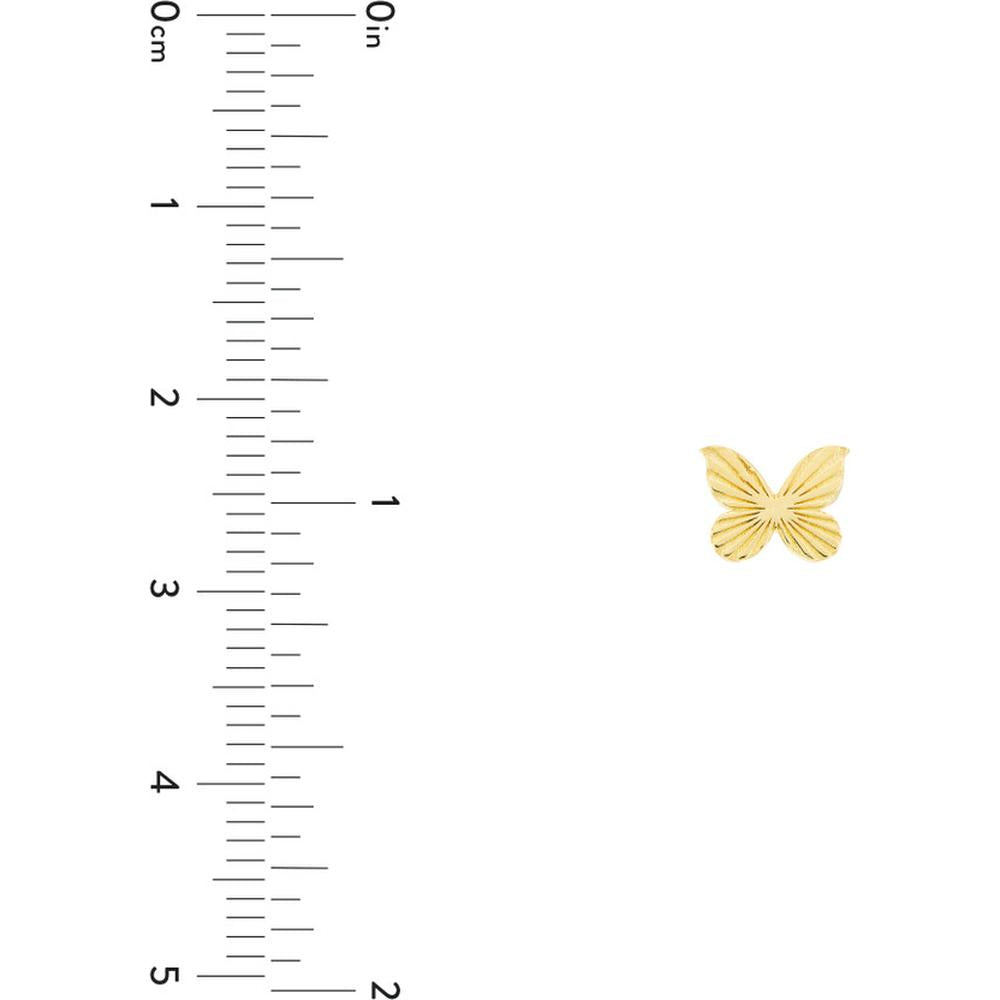 Olas d'Oro - 14K Yellow Gold Fluted Butterfly Stud Earrings 1.17 Grams Total Weight