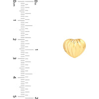Olas d'Oro - 14K Yellow Gold Fluted Heart Small Stud Earrings Elegant Everyday Gold Jewelry