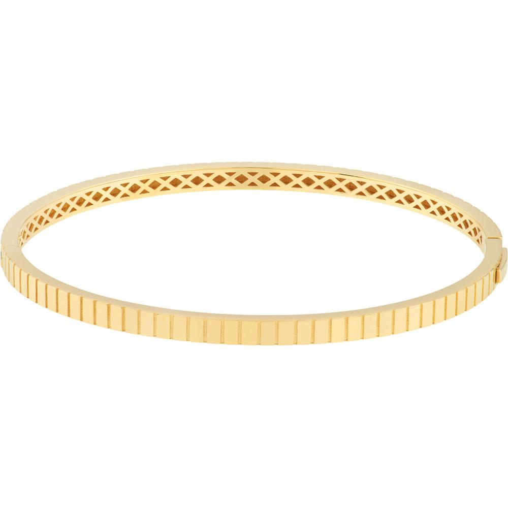 Olas d'Oro - 14K Yellow Gold Fluted Hinge Weave Bangle Bracelet - 10.15 Grams