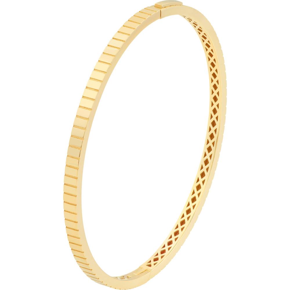 Olas d'Oro - 14K Yellow Gold Fluted Hinge Weave Bangle Bracelet - 10.15 Grams