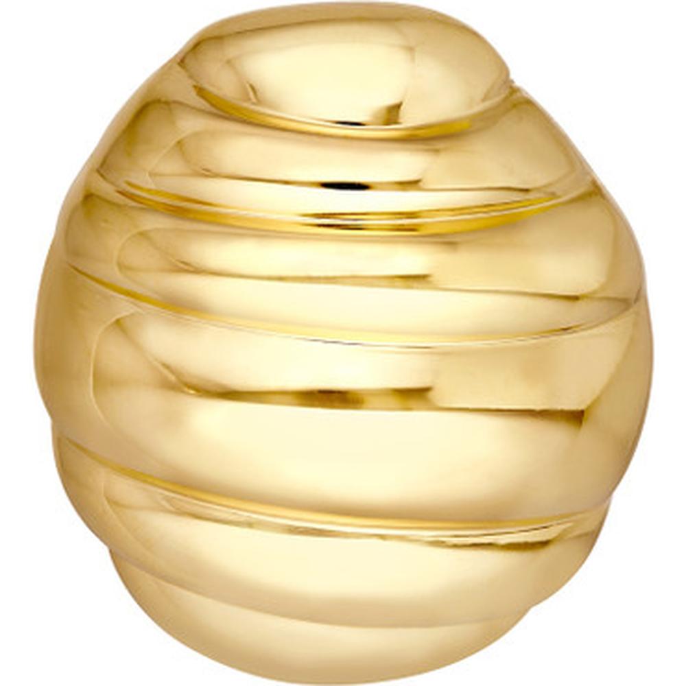 Olas d'Oro - 14K Yellow Gold Fluted Oval Stud Earrings - Lightweight and Elegant