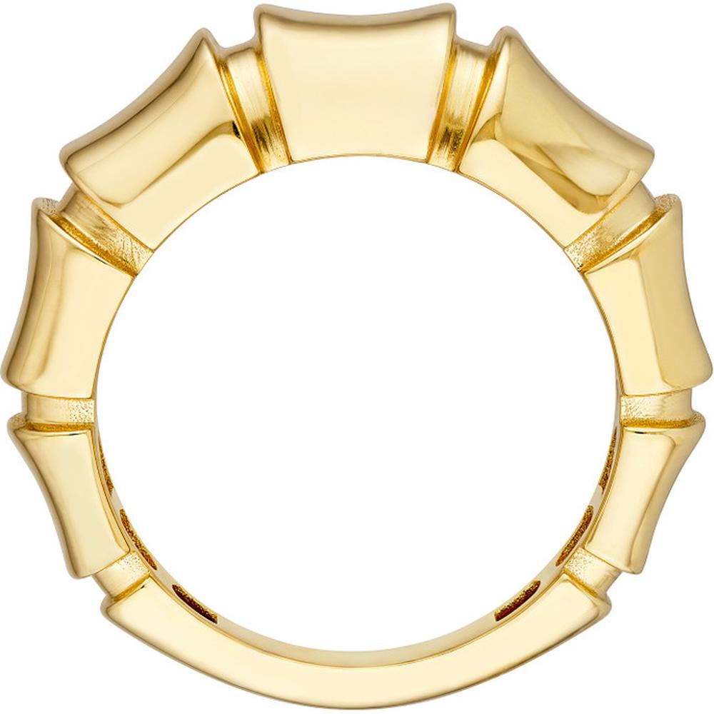 Olas d'Oro - 14K Yellow Gold Fluted Polished Bamboo Ring - Size 8