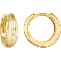 Olas d'Oro - 14K Yellow Gold Fluted Polished Round Hoop Earrings
