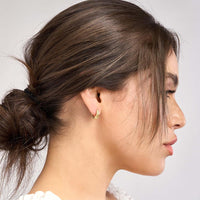 Olas d'Oro - 14K Yellow Gold Fluted Polished Round Hoop Earrings