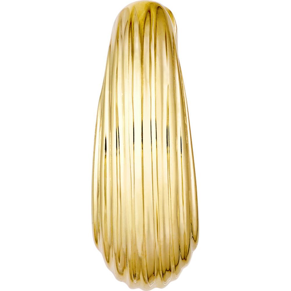 Olas d'Oro - 14K Yellow Gold Fluted Polished Round Hoop Earrings