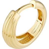 Olas d'Oro - 14K Yellow Gold Fluted Polished Round Hoop Earrings