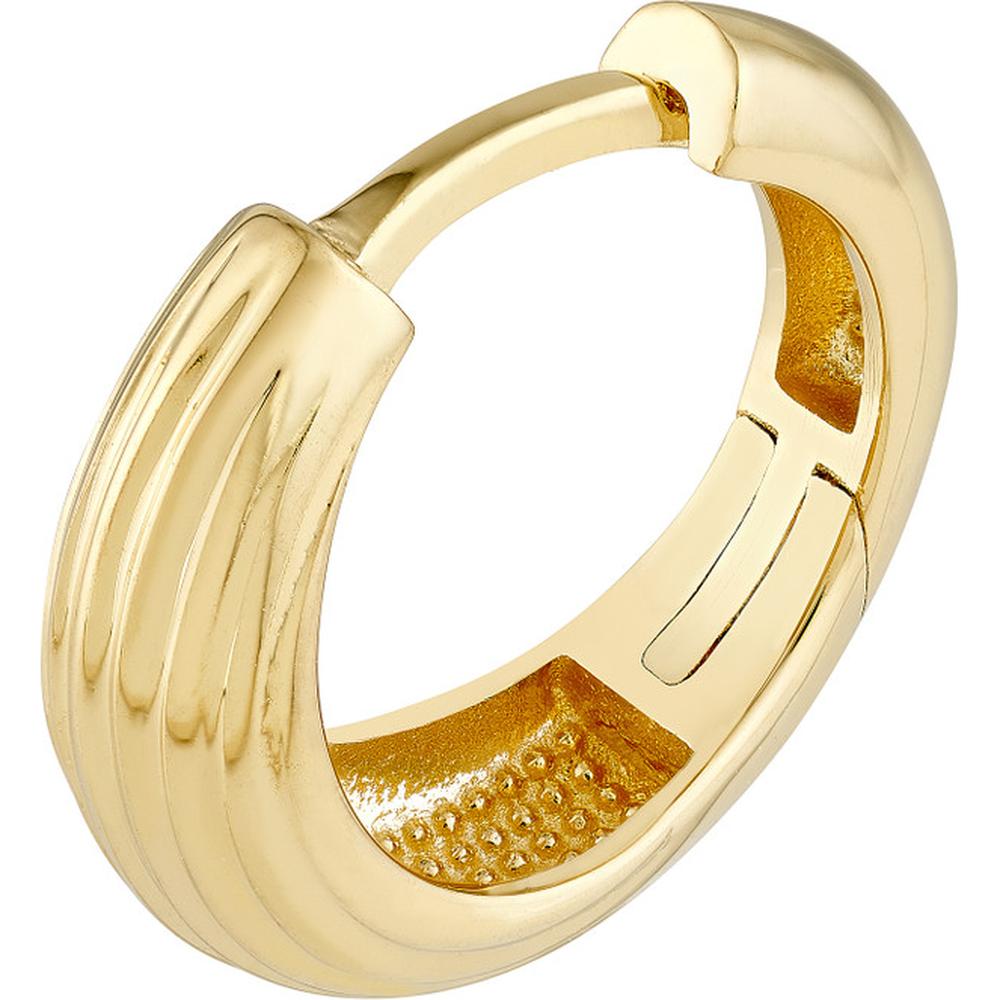 Olas d'Oro - 14K Yellow Gold Fluted Polished Round Hoop Earrings