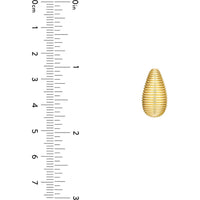 Olas d'Oro - 14K Yellow Gold Fluted Teardrop Stud Earrings 7.35 Grams Total Weight