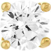 Olas d'Oro - 14K Yellow Gold Four-Prong CZ Stud Earrings with Screw Back for Children - 1.40 Carat Total CZ Weight