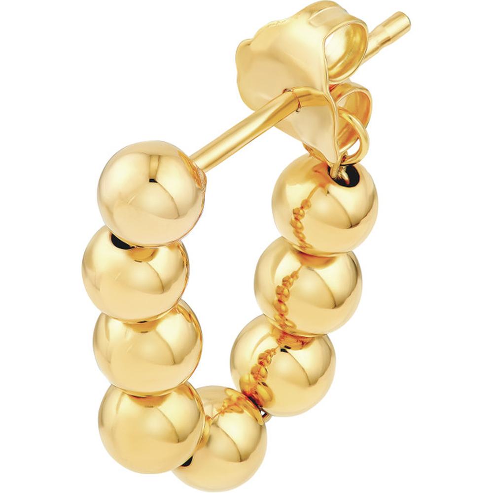 Olas d'Oro - 14K Yellow Gold Front to Back Bead Earrings - 2.78 Grams Total Weight