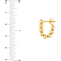 Olas d'Oro - 14K Yellow Gold Front to Back Bead Earrings - 2.78 Grams Total Weight