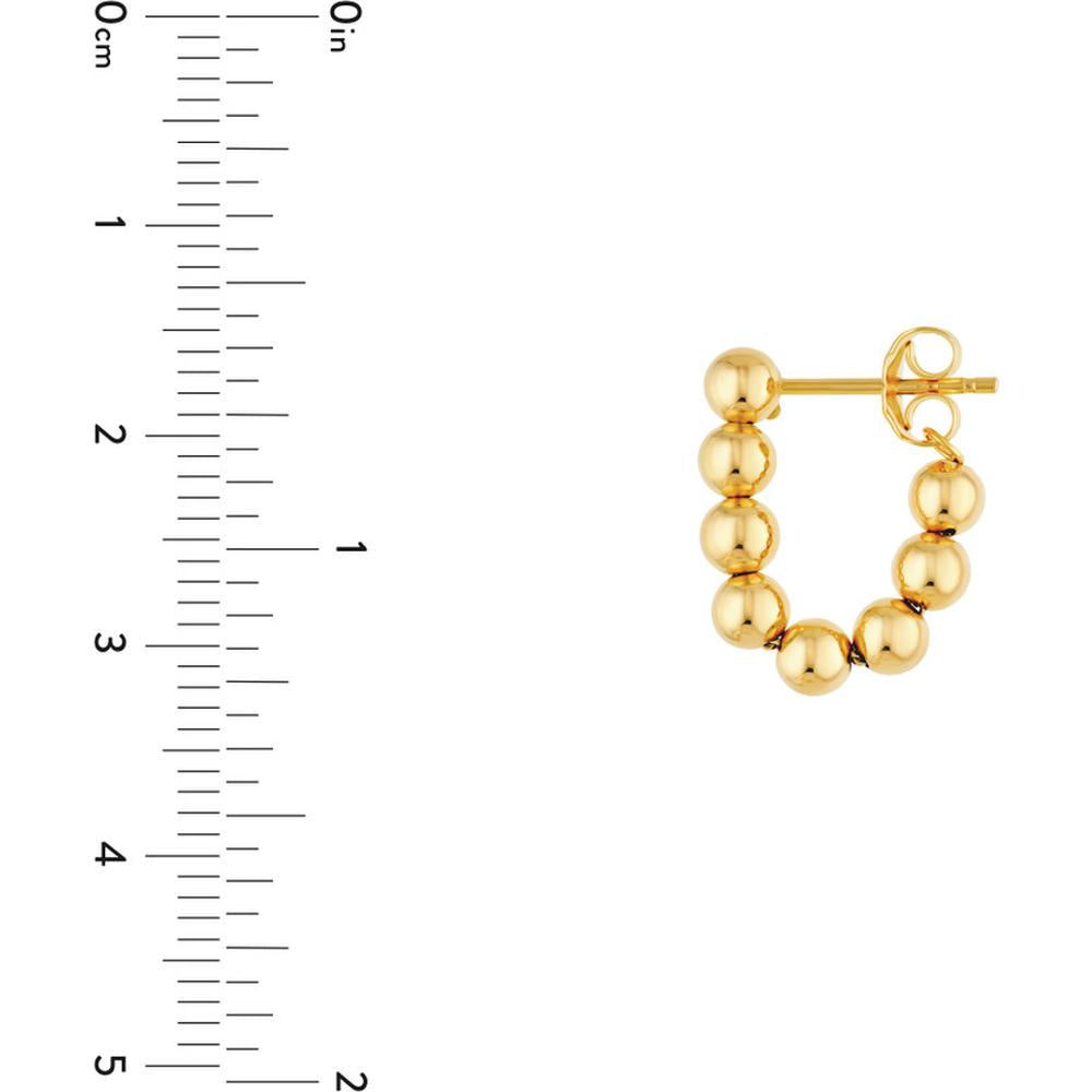 Olas d'Oro - 14K Yellow Gold Front to Back Bead Earrings - 2.78 Grams Total Weight