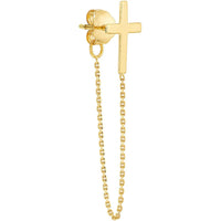 Olas d'Oro - 14K Yellow Gold Front to Back Cross Chain Earrings
