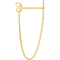 Olas d'Oro - 14K Yellow Gold Front to Back Cross Chain Earrings
