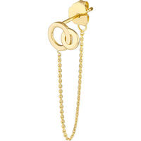 Olas d'Oro - 14K Yellow Gold Front to Back Linked Circle Chain Earrings with Draping Design