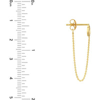 Olas d'Oro - 14K Yellow Gold Front to Back Linked Circle Chain Earrings with Draping Design