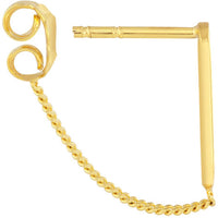 Olas d'Oro - 14K Yellow Gold Front To Back Paper Clip & Curb Earrings