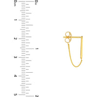 Olas d'Oro - 14K Yellow Gold Front To Back Paper Clip & Curb Earrings