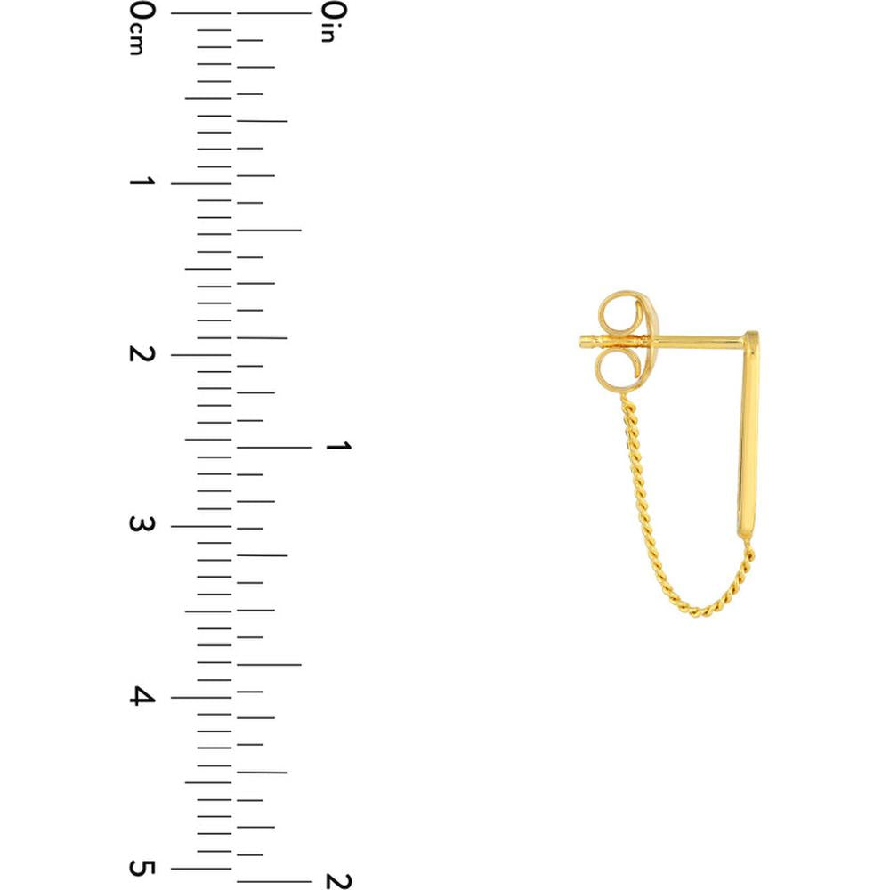 Olas d'Oro - 14K Yellow Gold Front To Back Paper Clip & Curb Earrings