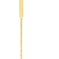 Olas d'Oro - 14K Yellow Gold Front to Back Staple Bar Drop Chain Earrings
