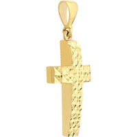 Olas d'Oro - 14K Yellow Gold Full Diamond Cut 3D Cross Pendant