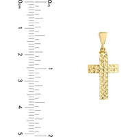 Olas d'Oro - 14K Yellow Gold Full Diamond Cut 3D Cross Pendant