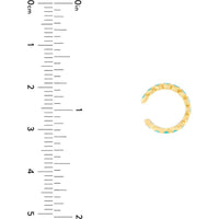 Olas d'Oro - 14K Yellow Gold Full Turquoise Enamel Bezel Earring Cuffs