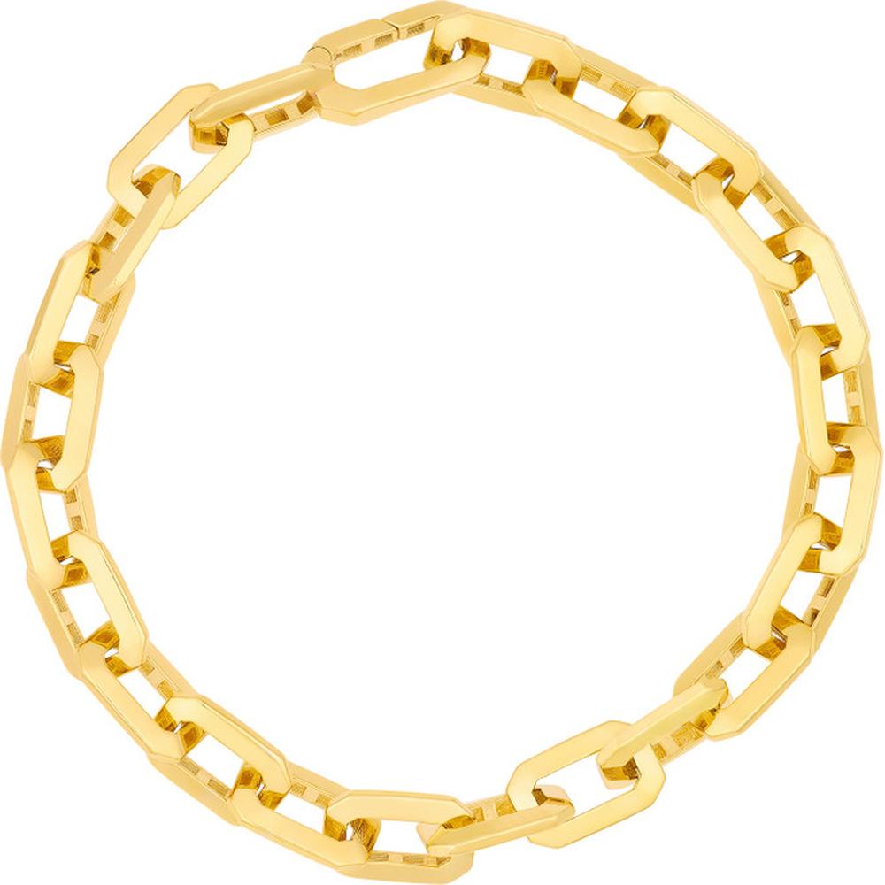 Olas d'Oro - 14K Yellow Gold Geometric Octagon Link Fancy Bracelet - 17.20g Weight