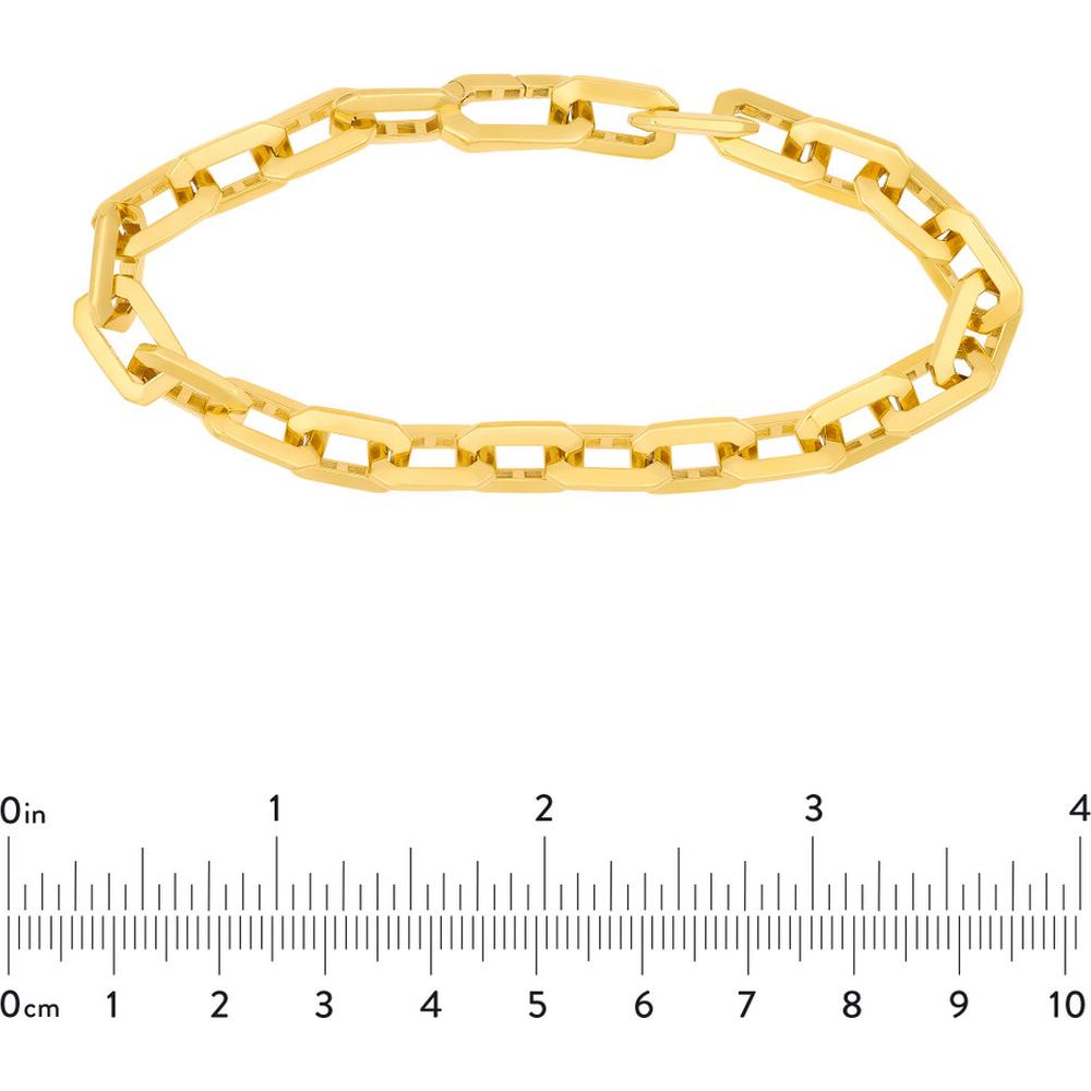 Olas d'Oro - 14K Yellow Gold Geometric Octagon Link Fancy Bracelet - 17.20g Weight