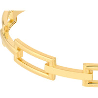 Olas d'Oro - 14K Yellow Gold Geometric Rectangular Link Bangle Bracelet - Modern Fashion Jewelry
