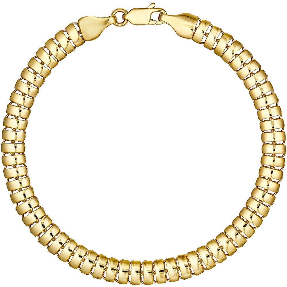 Olas d'Oro - 14K Yellow Gold Geometric Rectangular Link Bracelet - 6.62 Grams