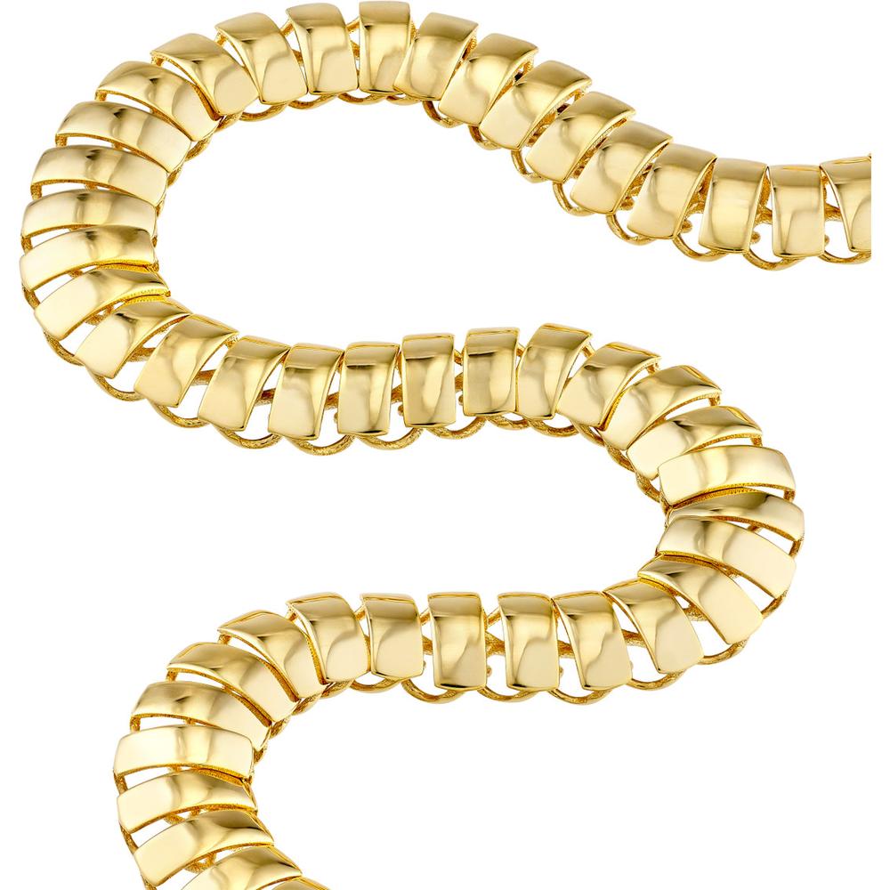 Olas d'Oro - 14K Yellow Gold Geometric Rectangular Link Bracelet - 6.62 Grams