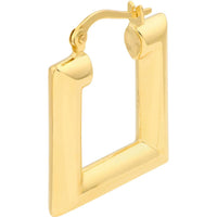 Olas d'Oro - 14K Yellow Gold Geometric Square Polished Puff Earrings - 2.51 Grams