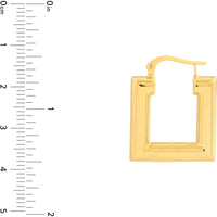 Olas d'Oro - 14K Yellow Gold Geometric Square Polished Puff Earrings - 2.51 Grams