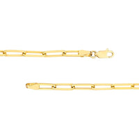 Olas d'Oro - 14K Yellow Gold Gothic Initials with Heart Paper Clip Necklace  16.10g