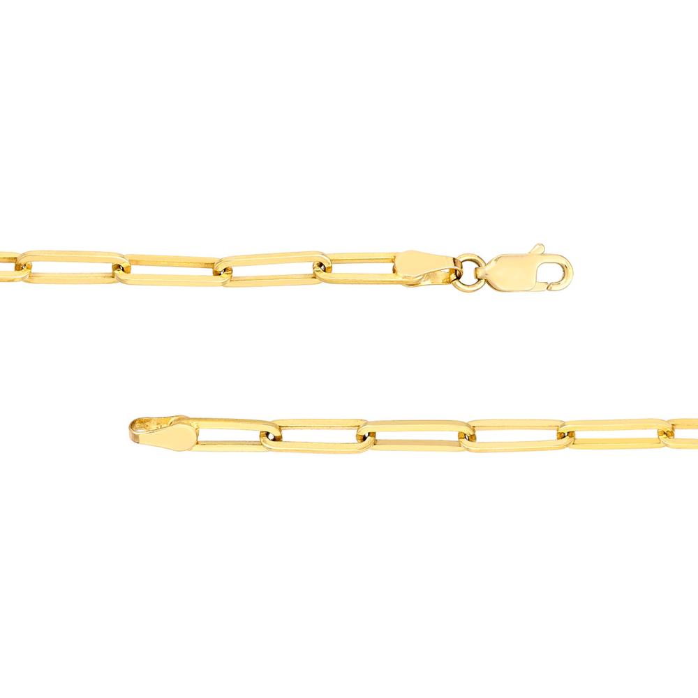 Olas d'Oro - 14K Yellow Gold Gothic Initials with Heart Paper Clip Necklace  16.10g