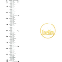 Olas d'Oro - 14K Yellow Gold Gothic Nameplate Hoop Earrings - Customizable