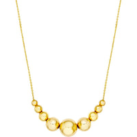 Olas d'Oro - 14K Yellow Gold Gradient Round Bead Necklace - 6.90g