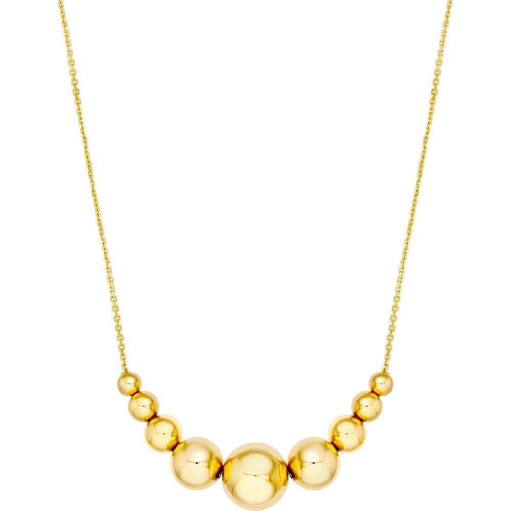 Olas d'Oro - 14K Yellow Gold Gradient Round Bead Necklace - 6.90g