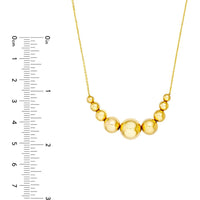 Olas d'Oro - 14K Yellow Gold Gradient Round Bead Necklace - 6.90g