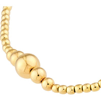 Olas d'Oro - 14K Yellow Gold Graduated Bead Adjustable Bracelet with Lobster Clasp - 3.66g